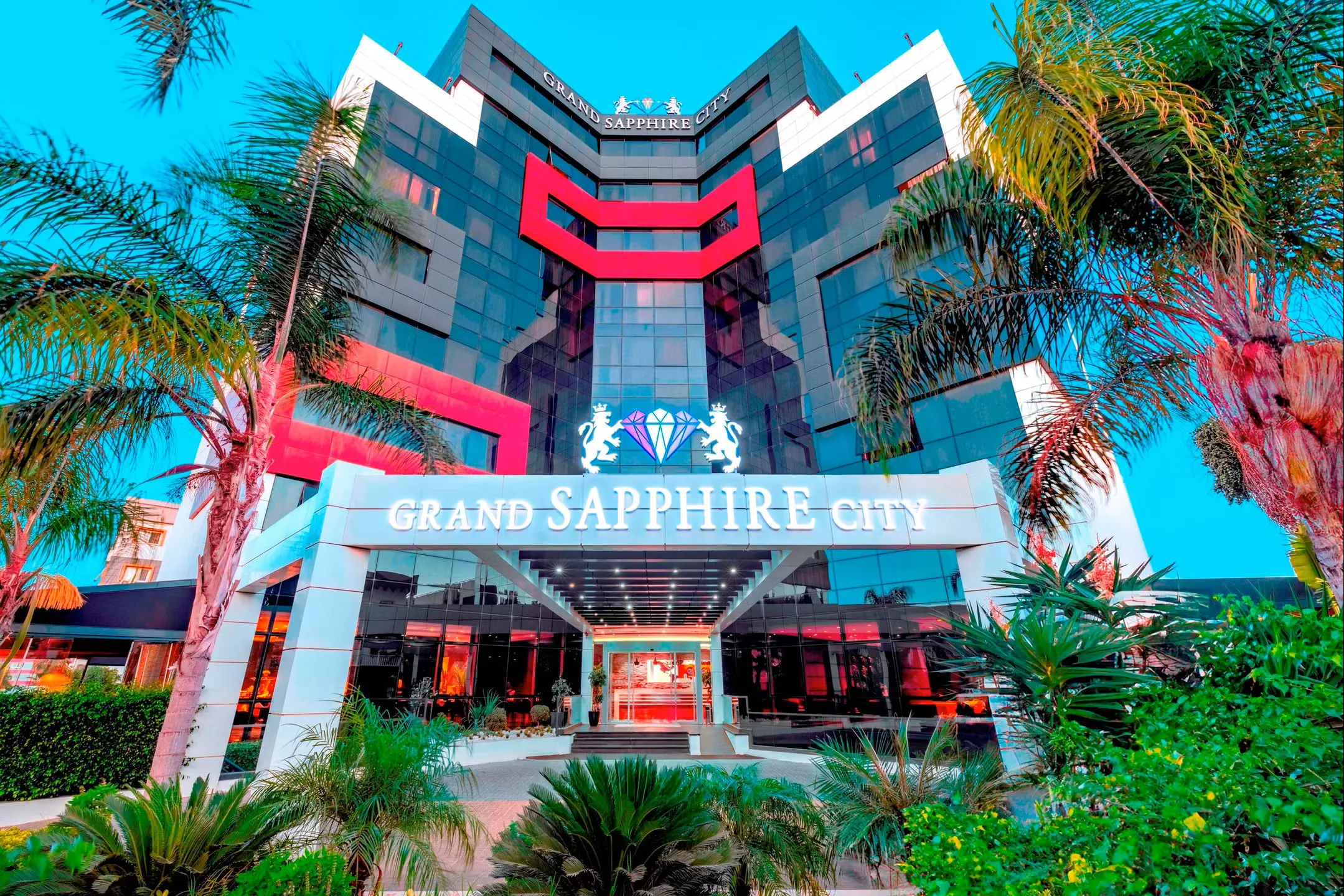 Private luxury taxi arriving at Grand Sapphire City Hotel, a modern city hotel in the historic center of Famagusta, North Cyprus