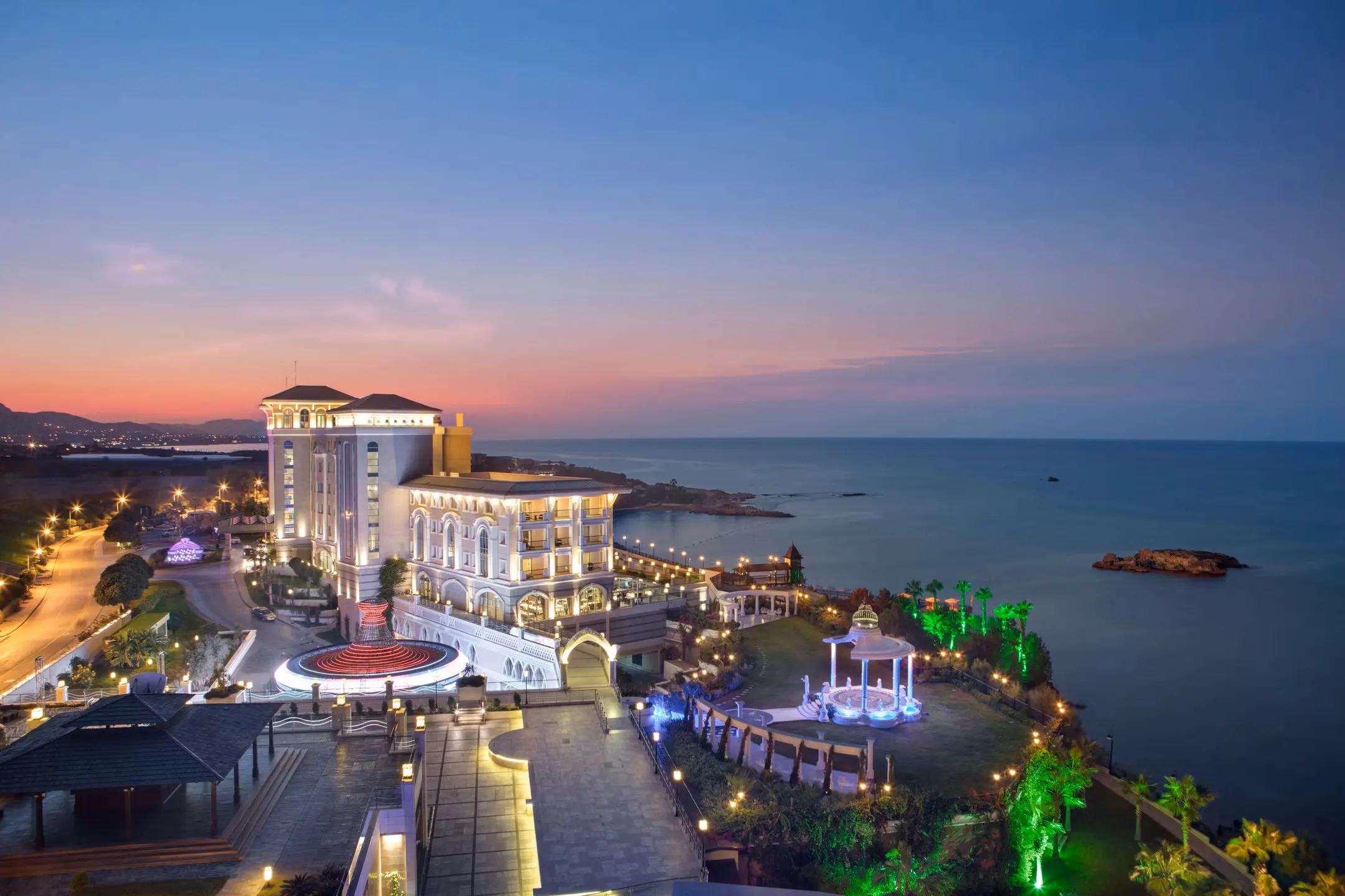 Private luxury taxi arriving at Merit Royal Hotel & Casino, a 5-star resort in Alsancak, North Cyprus